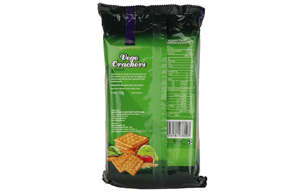 Sapphire Vege Crackers    Pack  350 grams